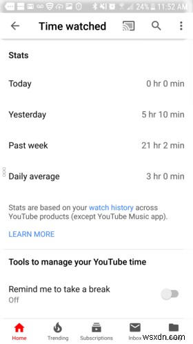 Cách sử dụng Công cụ kỹ thuật số của YouTube để theo dõi thời gian sử dụng thiết bị của bạn 