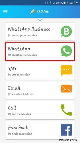 Một phương pháp để lên lịch cho các tin nhắn WhatsApp hoạt động 