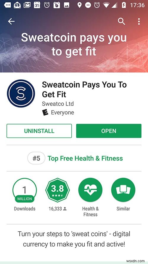 Sweatcoin:Một ứng dụng trả tiền cho bạn 