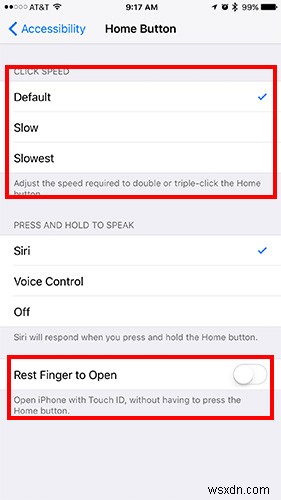 Cách điều chỉnh tốc độ nhấp vào nút Home trên thiết bị iOS 