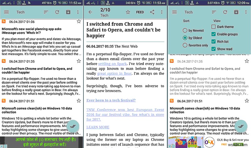 6 trình đọc RSS tốt nhất cho Android 