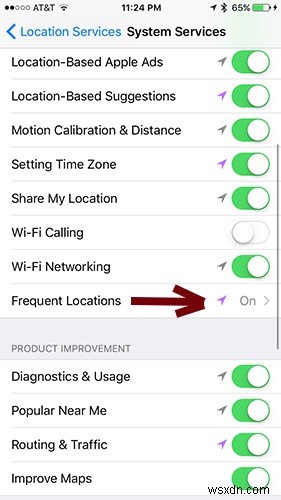 Cách tắt tính năng theo dõi vị trí thường xuyên trên iPhone 