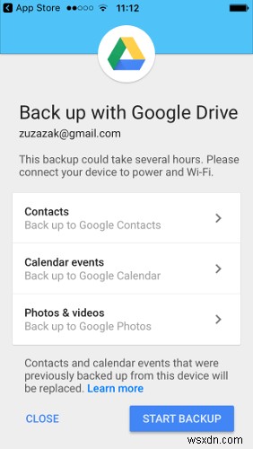 Cách chuyển từ iOS sang Android bằng Google Drive Backup 