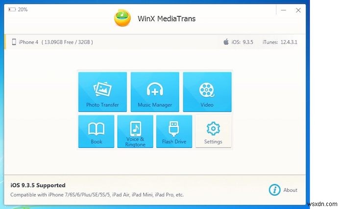 WinX MediaTrans cho iOS Truyền tệp - Đánh giá và tặng 