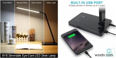 Đèn bàn LED chăm sóc mắt có thể điều chỉnh độ sáng BYB - Đánh giá và tặng 