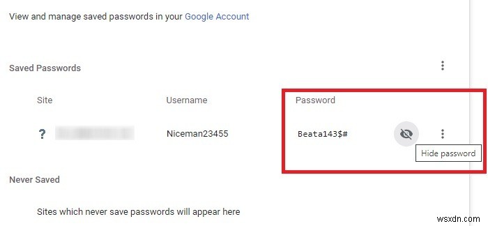 Cách xem mật khẩu trong trình duyệt của bạn thay vì dấu chấm 