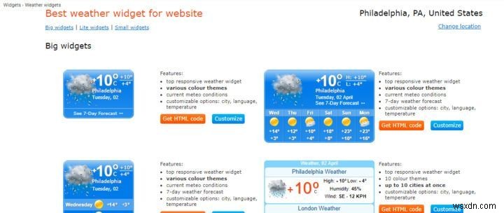 Các tiện ích thời tiết tốt nhất cho trang web của bạn 