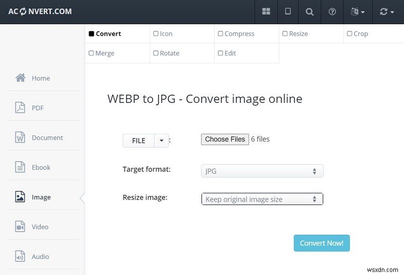 Cách chuyển đổi và lưu tệp WEBP sang JPG 