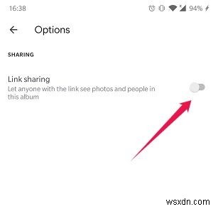 Cách tắt Chia sẻ liên kết trong Google Photos 
