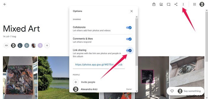 Cách tắt Chia sẻ liên kết trong Google Photos 