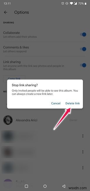 Cách tắt Chia sẻ liên kết trong Google Photos 