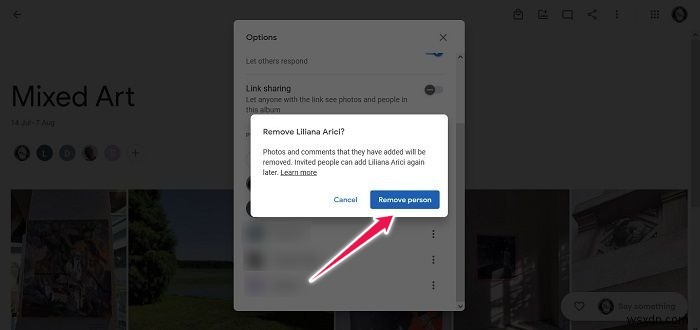 Cách tắt Chia sẻ liên kết trong Google Photos 