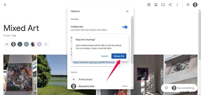 Cách tắt Chia sẻ liên kết trong Google Photos 