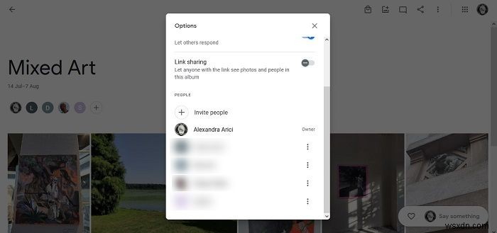 Cách tắt Chia sẻ liên kết trong Google Photos 