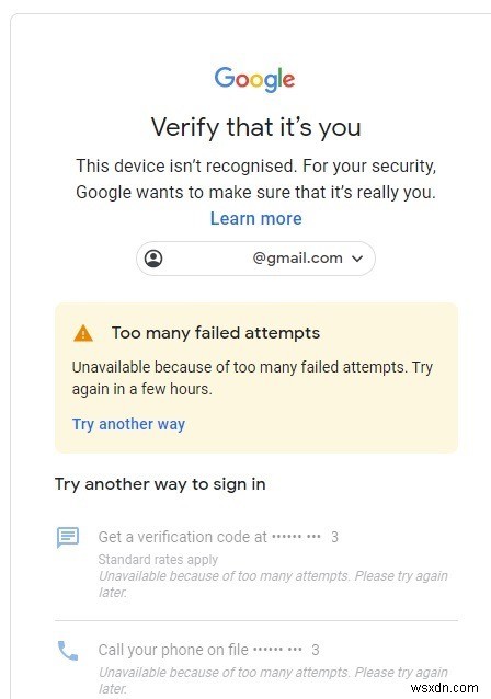Cách giải quyết lỗi “Bạn đã cố gắng đăng nhập quá nhiều lần” trong Gmail 