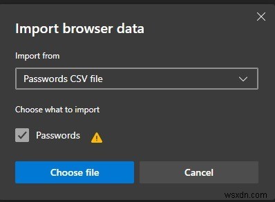 Cách nhập / xuất mật khẩu bằng Microsoft Edge 