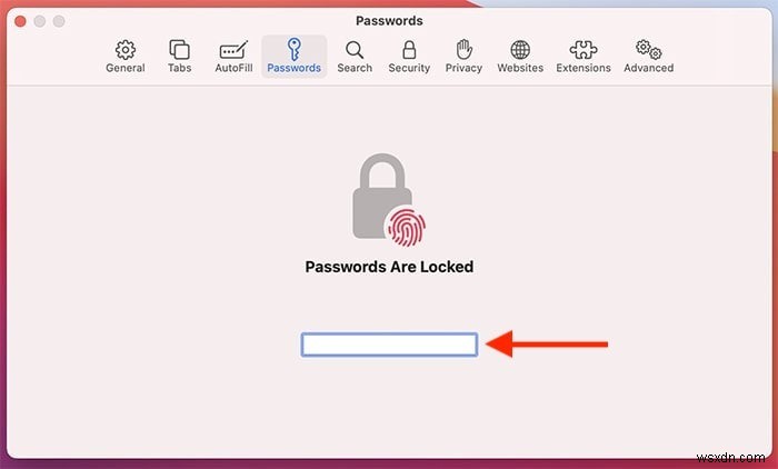 Cách xem mật khẩu đã lưu trong Safari trên Mac 