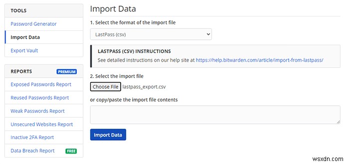 Cách xuất dữ liệu LastPass của bạn sang Bitwarden 