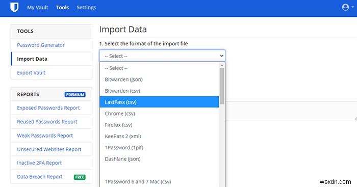 Cách xuất dữ liệu LastPass của bạn sang Bitwarden 