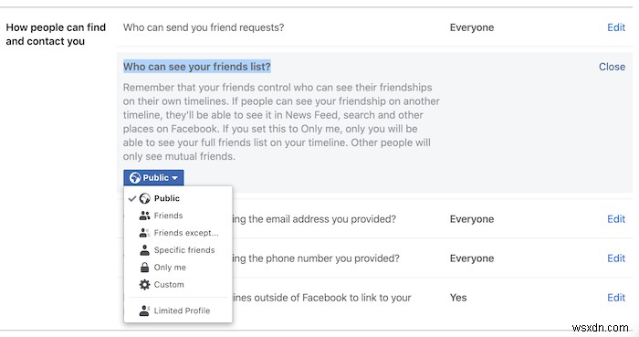 Cách ẩn danh sách bạn bè trên Facebook của bạn với người khác 