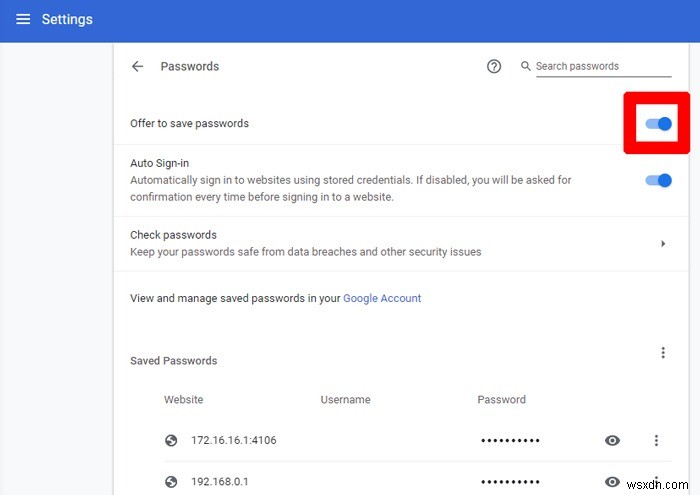 Cách tự động điền mật khẩu trong Google Chrome 
