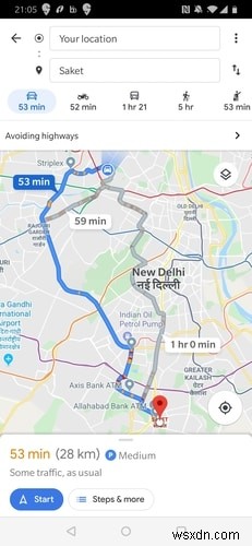 Cách thay đổi tuyến đường của bạn trên Google Maps 