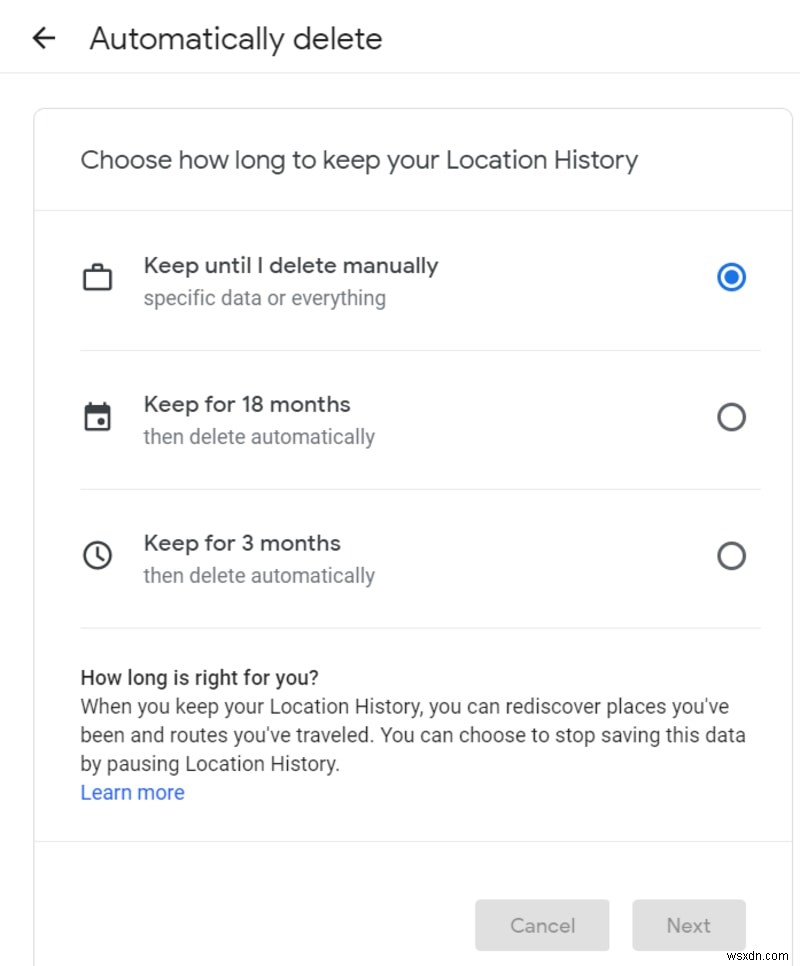 Cách đặt Google Maps để tự động xóa lịch sử vị trí của bạn