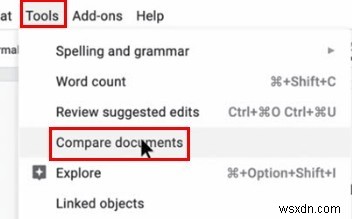 Cách so sánh hai tài liệu trong Google Documents