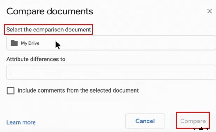 Cách so sánh hai tài liệu trong Google Documents