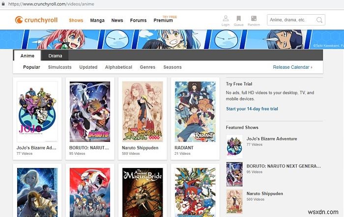 5 trong số các trang web tốt nhất để xem anime trực tuyến 