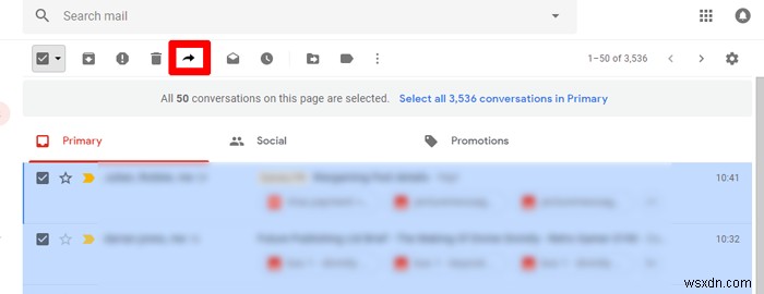 Cách chuyển tiếp nhiều email cùng lúc trong Gmail với Chrome 