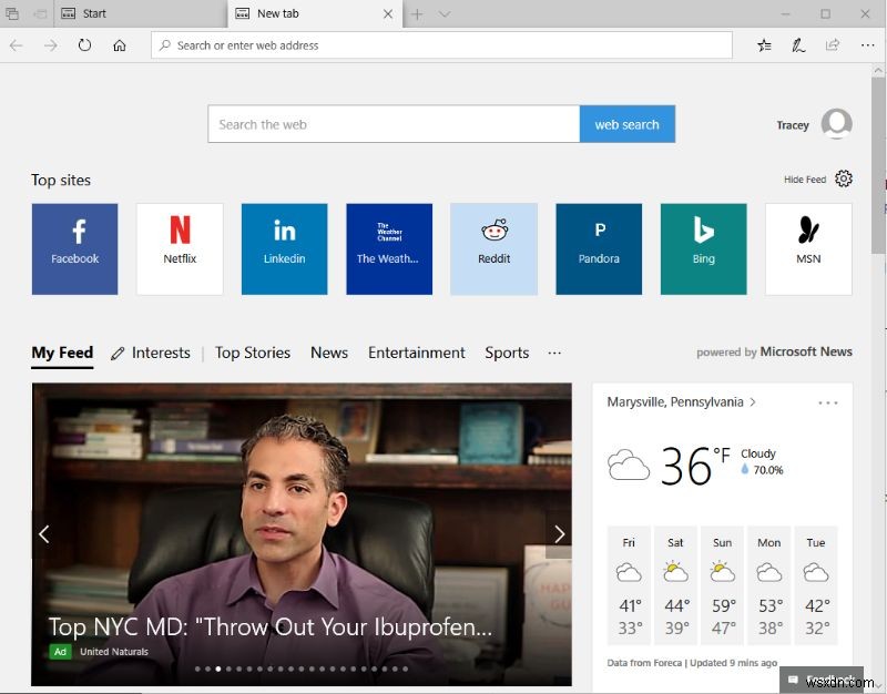 Cách tắt các bài báo trên trang chủ Microsoft Edge 