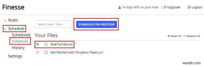 Cách xóa tệp Dropbox vào thời gian đã lên lịch 