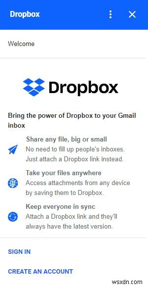 Cách truy cập Dropbox từ tài khoản Gmail của bạn