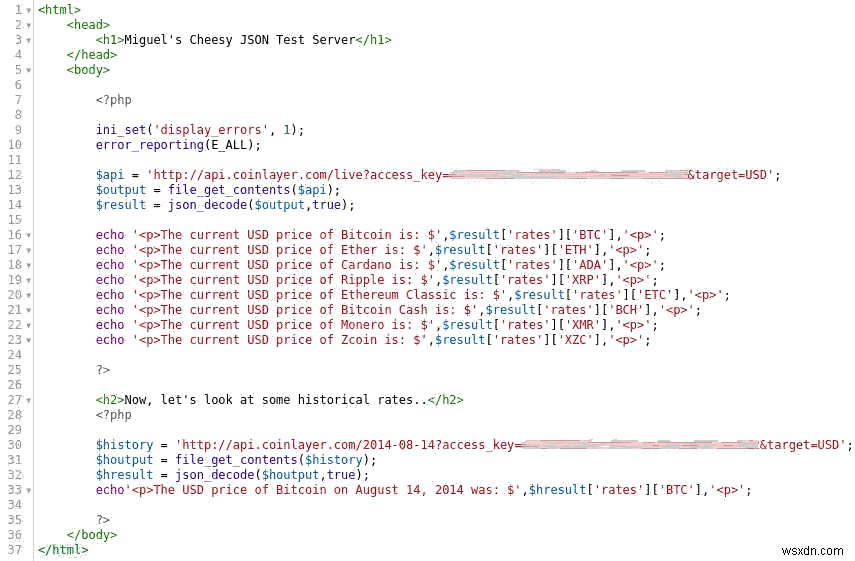 API Coinlayer:Một cách nhanh chóng để hiển thị giá tiền điện tử trực tiếp trong dự án của bạn