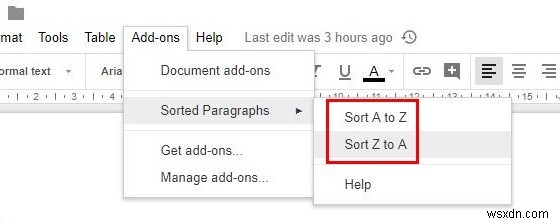 Cách sắp xếp thứ tự bảng chữ cái tài liệu của bạn trong Google Documents 