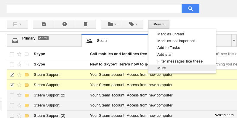 Cách tắt tiếng và bật tiếng chuỗi email trong Gmail 