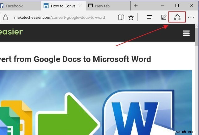 Cách chia sẻ nội dung web bằng Microsoft Edge trong Windows 10 