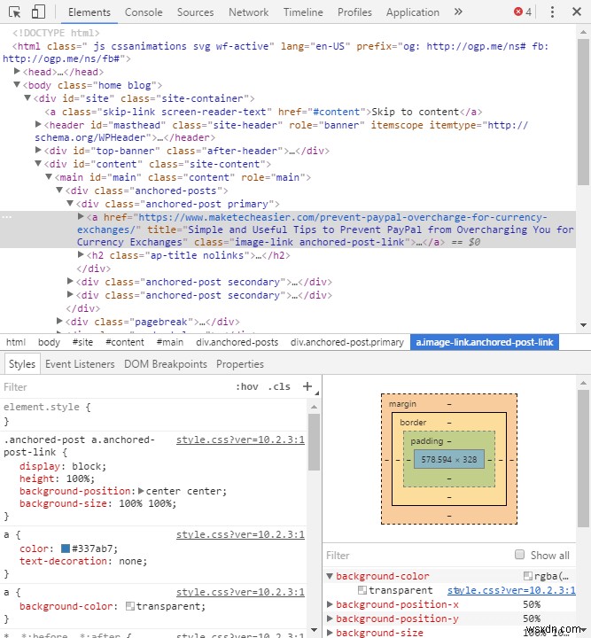 Sử dụng Công cụ “Kiểm tra” của Google Chrome để chẩn đoán trang web 