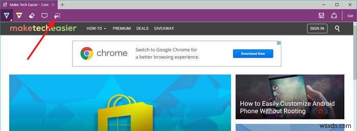 Cách chụp ảnh màn hình trang web trong Microsoft Edge 