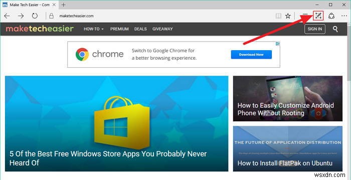 Cách chụp ảnh màn hình trang web trong Microsoft Edge 