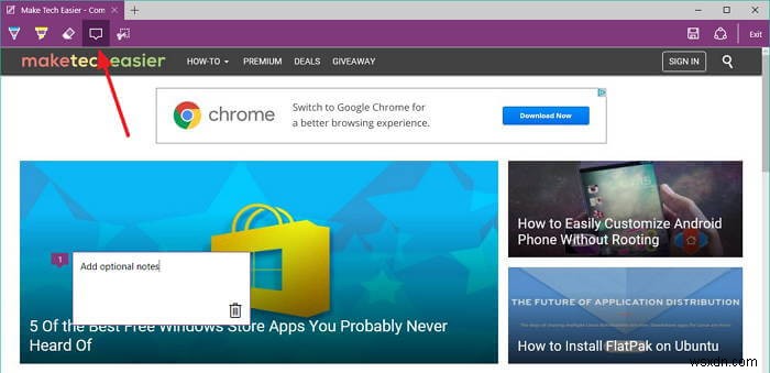 Cách chụp ảnh màn hình trang web trong Microsoft Edge 