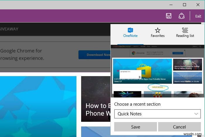 Cách chụp ảnh màn hình trang web trong Microsoft Edge 