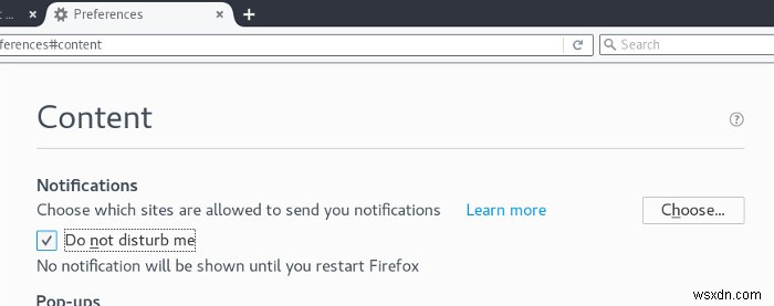 Cách tắt thông báo đẩy web trong Firefox 