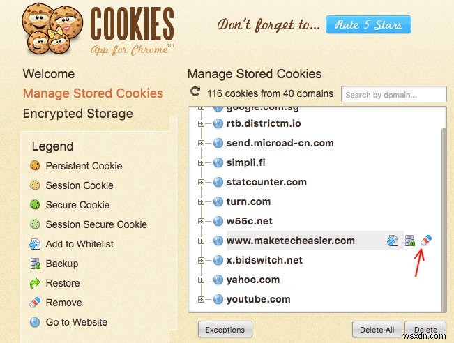 Cách xóa cookie dành riêng cho trang web trong Chrome 