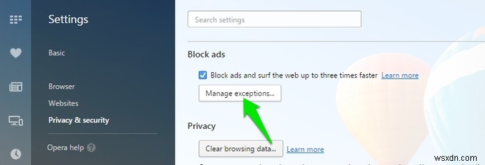 Ditch Adblock Plus dành cho Trình chặn quảng cáo tích hợp mới của Opera 