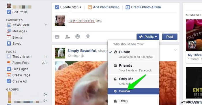 Cách cập nhật trạng thái Facebook của bạn chỉ cho những người cụ thể 