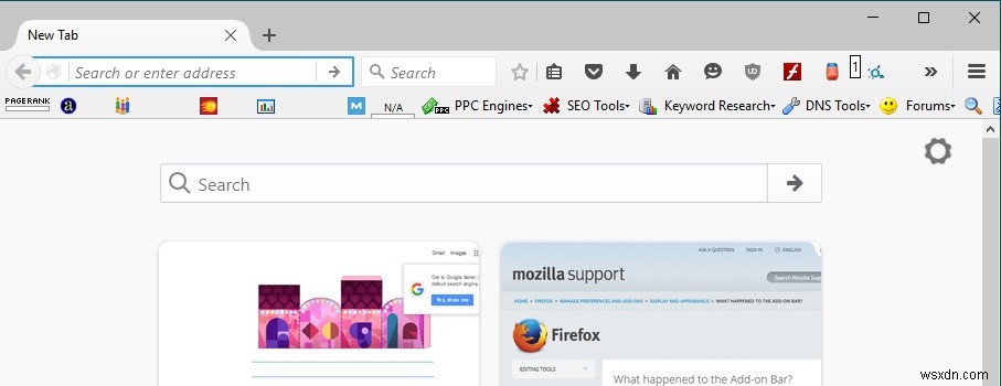 Xóa Thanh công cụ lén lút khỏi Firefox 