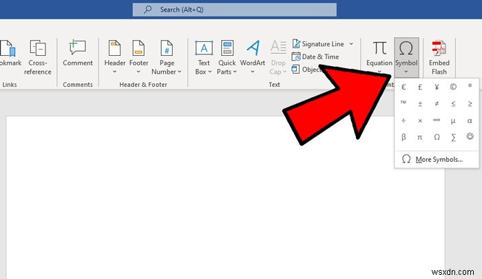 Cách chèn ký hiệu bằng trong Microsoft Word