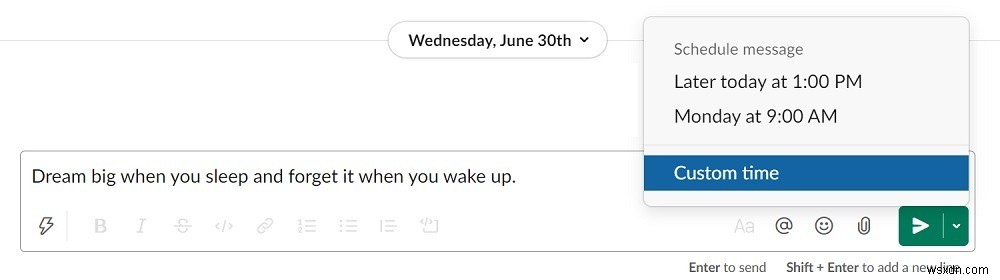 Làm thế nào để lên lịch tin nhắn Slack 